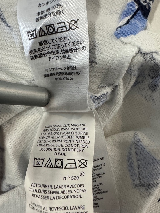 Polo Ralph Lauren Boys Sz 8 White Blue Sailboat Print Polo Shirt Nautical Preppy - Picture 5 of 7